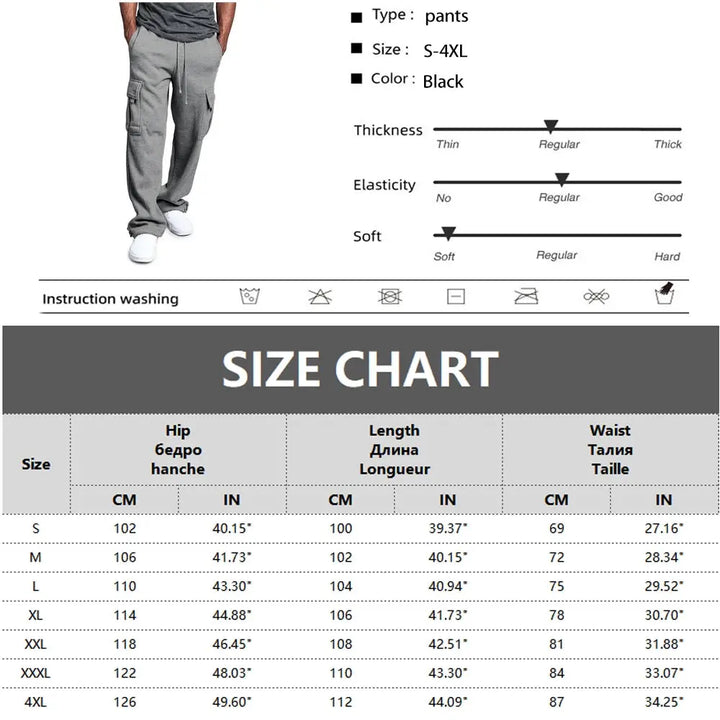 Ethan – Straight Fit Multi-Pocket Joggers for Men, Comfortable Track Pants for Sports & Streetwear, Size S-XXL 2