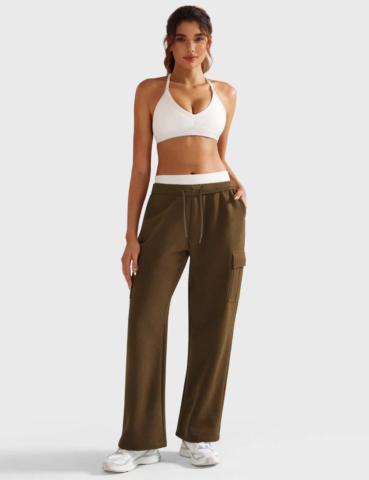 MunaWear  Joggers  Mia – High-Waist Wide Leg Joggers for Women with Adjustable Waistband & Functional Pockets 