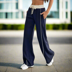 Noemi – Stretchy Wide-Leg Sweatpants for Women with Adjustable Waistband & Side Pockets
