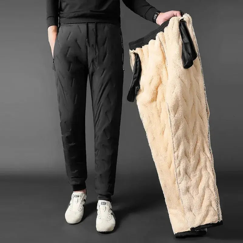 MunaWear - Joggers & Sweatpants - Silas – Waterproof & Windproof Thick Fleece Thermal Men's Jogger Pants for Ultimate Warmth - 