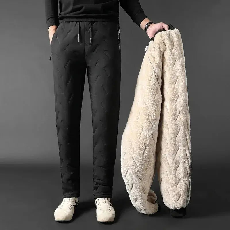MunaWear - Joggers & Sweatpants - Silas – Waterproof & Windproof Thick Fleece Thermal Men's Jogger Pants for Ultimate Warmth - 