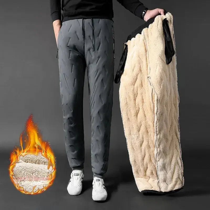 MunaWear - Joggers & Sweatpants - Silas – Waterproof & Windproof Thick Fleece Thermal Men's Jogger Pants for Ultimate Warmth - 