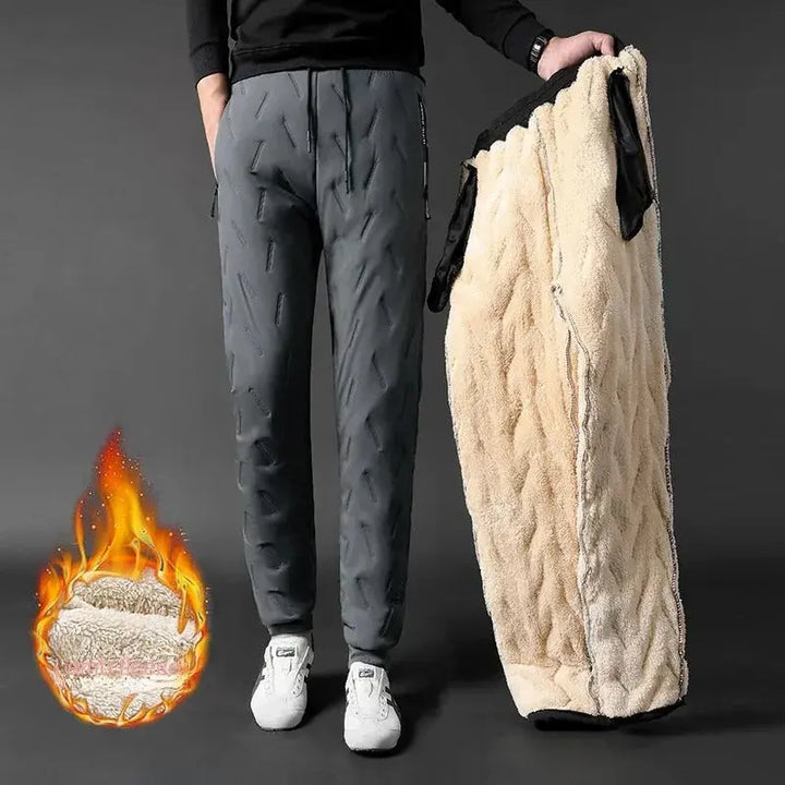 MunaWear - Joggers & Sweatpants - Silas – Waterproof & Windproof Thick Fleece Thermal Men's Jogger Pants for Ultimate Warmth - 