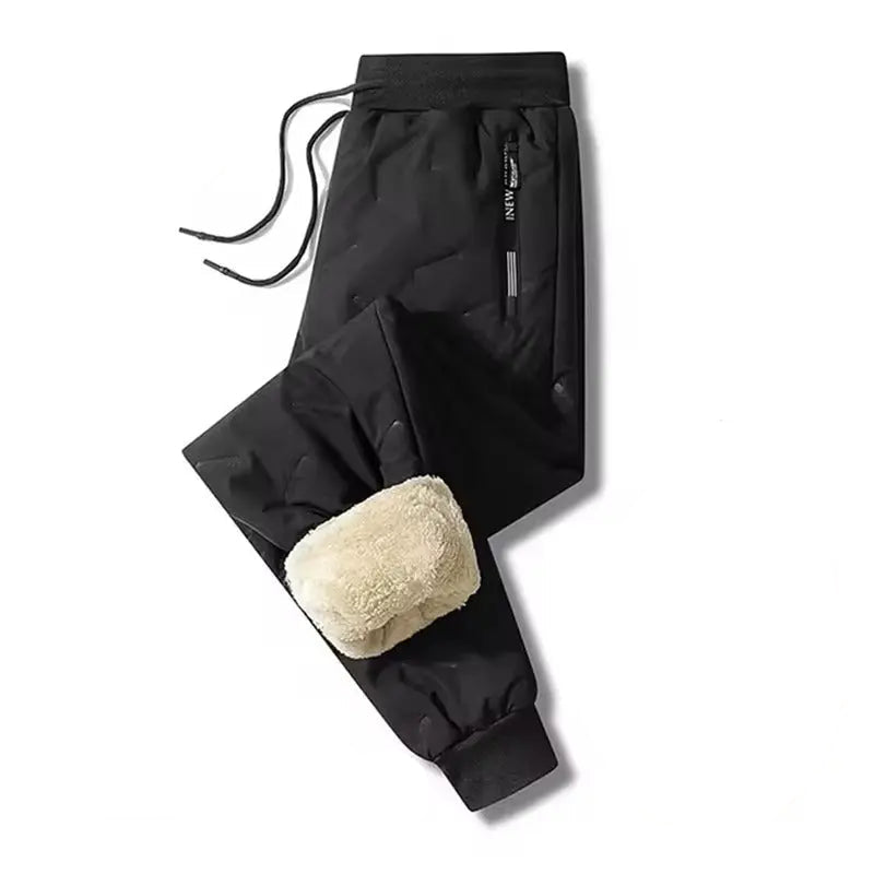 MunaWear - Joggers & Sweatpants - Silas – Waterproof & Windproof Thick Fleece Thermal Men's Jogger Pants for Ultimate Warmth - 