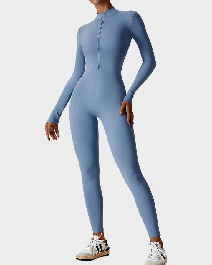 MunaWear  Jumpsuits  Maya – Shaping Yoga & Pilates Jumpsuit with Front Zipper and Breathable Comfort 