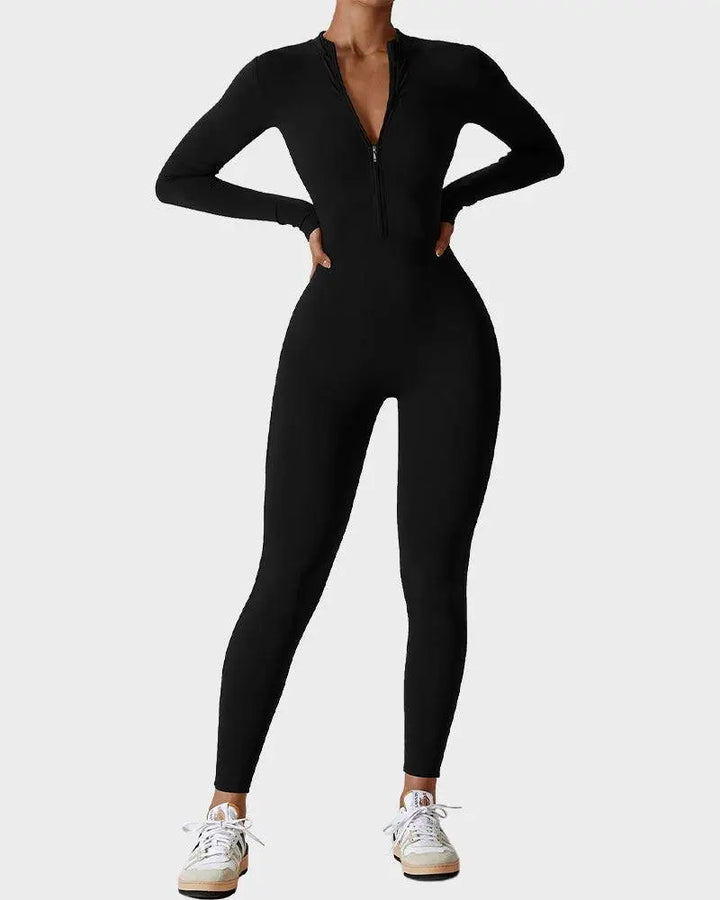 MunaWear  Jumpsuits  Maya – Shaping Yoga & Pilates Jumpsuit with Front Zipper and Breathable Comfort 