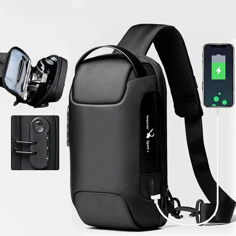 Ethan - Waterproof Anti-Theft USB Crossbody Bag with Multi-Pocket Design for Travel & Outdoor Activities 1