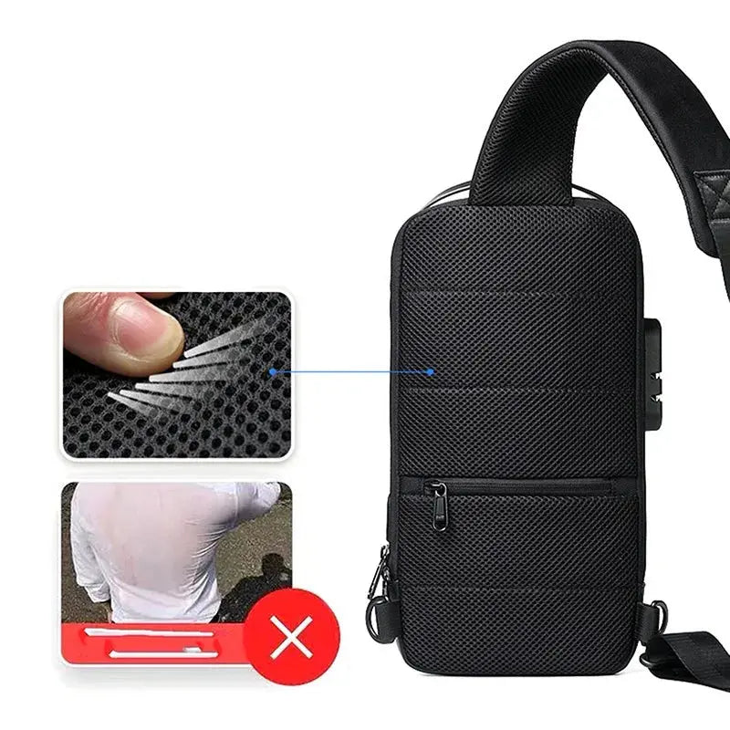 Ethan - Waterproof Anti-Theft USB Crossbody Bag with Multi-Pocket Design for Travel & Outdoor Activities 2