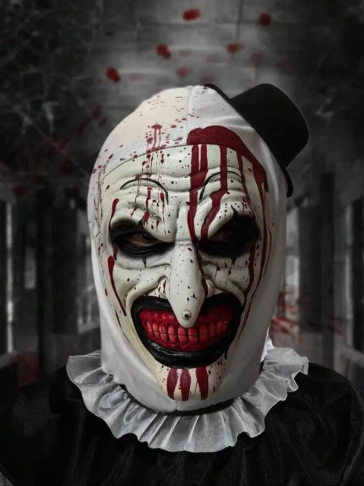 Halloween Scary Clown Mask – Creepy Latex Head Cover for Parties & Pranks – Unisex, One Size Fits Most 0