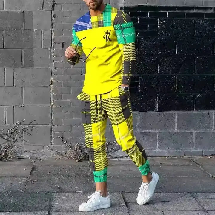 MunaWear - Men's Activewear - Ethan – Creative Guitar Print Tracksuit for Men, Comfortable & Stylish Outfit - 