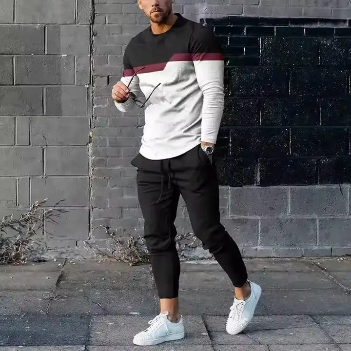 MunaWear - Men's Activewear - Ethan – Creative Guitar Print Tracksuit for Men, Comfortable & Stylish Outfit - 