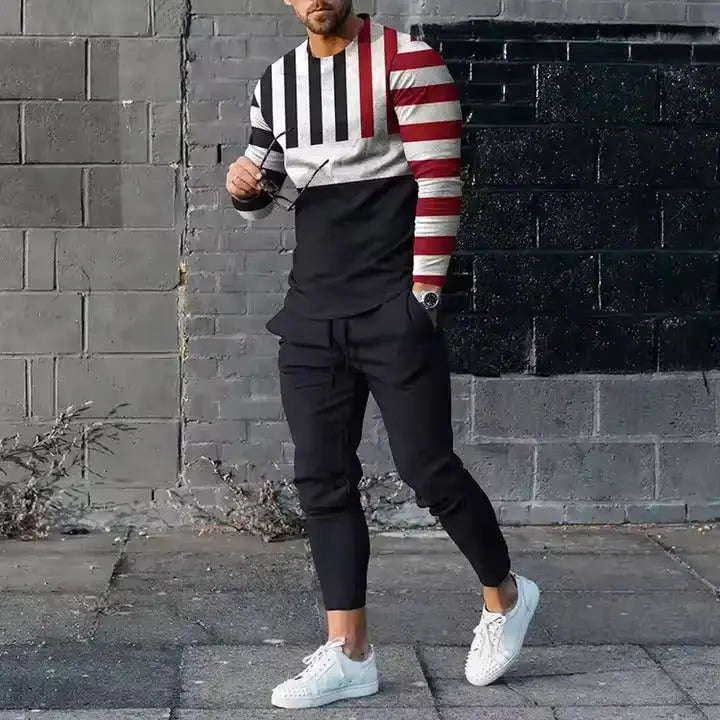 MunaWear - Men's Activewear - Ethan – Creative Guitar Print Tracksuit for Men, Comfortable & Stylish Outfit - 