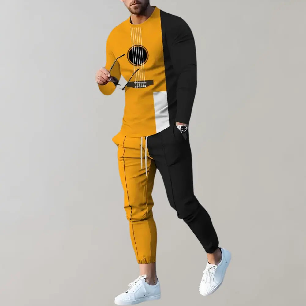 Ethan – Creative Guitar Print Tracksuit for Men, Comfortable & Stylish Outfit, Sizes S-L 0