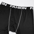 MunaWear - Men's Activewear - Ethan – Men's Black Long-Sleeved Fitness Underwear Set for Autumn/Winter, Comfortable & Warm Design - 