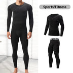 Ethan – Men's Black Long-Sleeved Fitness Underwear Set for Autumn/Winter, Comfortable & Warm Design, Size S-XXL 3