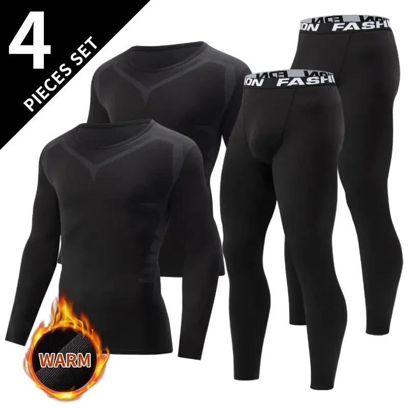 Ethan – Men's Black Long-Sleeved Fitness Underwear Set for Autumn/Winter, Comfortable & Warm Design, Size S-XXL 0