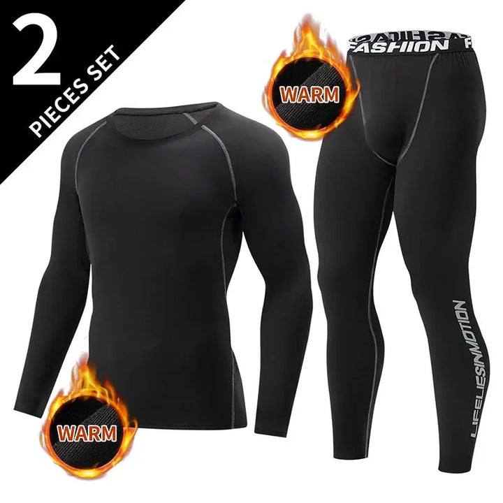 Ethan – Men's Black Long-Sleeved Fitness Underwear Set for Autumn/Winter, Comfortable & Warm Design, Size S-XXL 2
