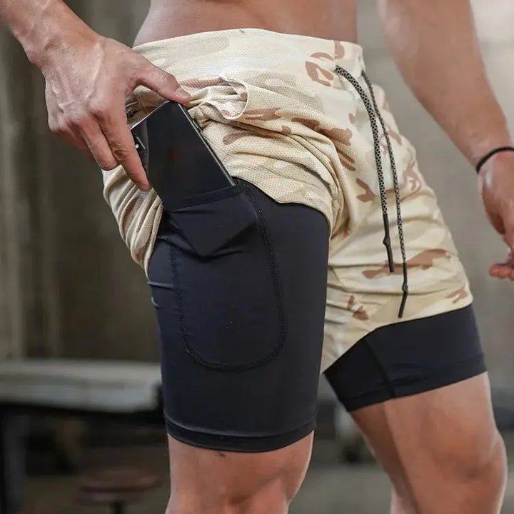 Ethan – Camo 2-in-1 Quick Dry Running Shorts for Men, Gym & Workout Comfort