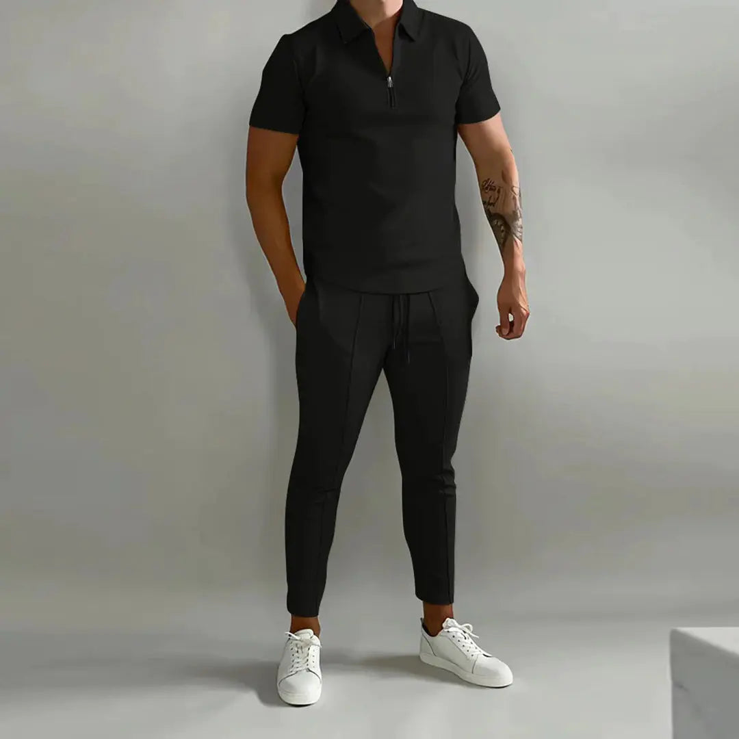 Dario - Stylish Men's Tracksuit Set with Half-Zip Shirt & Comfortable Pants Size S-L 0