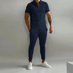 Dario - Stylish Men's Tracksuit Set with Half-Zip Shirt & Comfortable Pants Size S-L 2