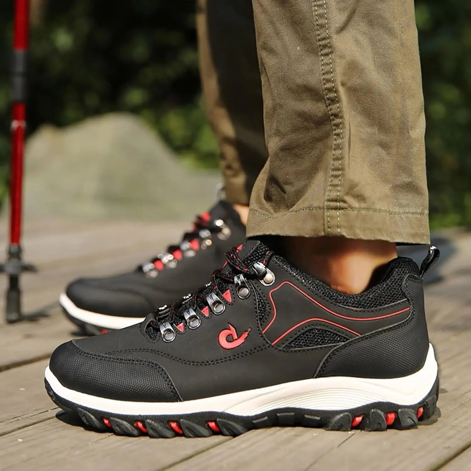 MunaWear - Men's Hiking Shoes - Remy – Waterproof Leather Hiking Boots for Men, Durable Sneakers - 