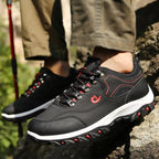 MunaWear - Men's Hiking Shoes - Remy – Waterproof Leather Hiking Boots for Men, Durable Sneakers - Black / 50