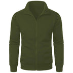 MunaWear  Men's Hoodies & Sweatshirts  Ethan – Casual Sports Zipper Stand Collar Hoodie Coat in Solid Color for Men  army-green-XXL