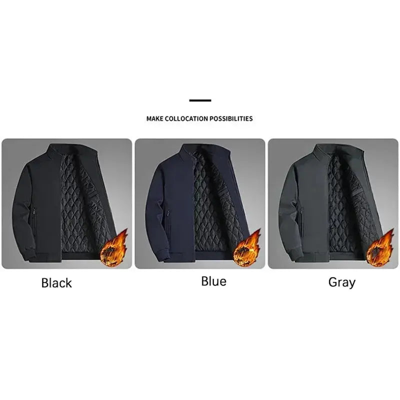 Caden - Thick Waterproof Men's Jacket With Stand Collar For Business And Casual Wear 3