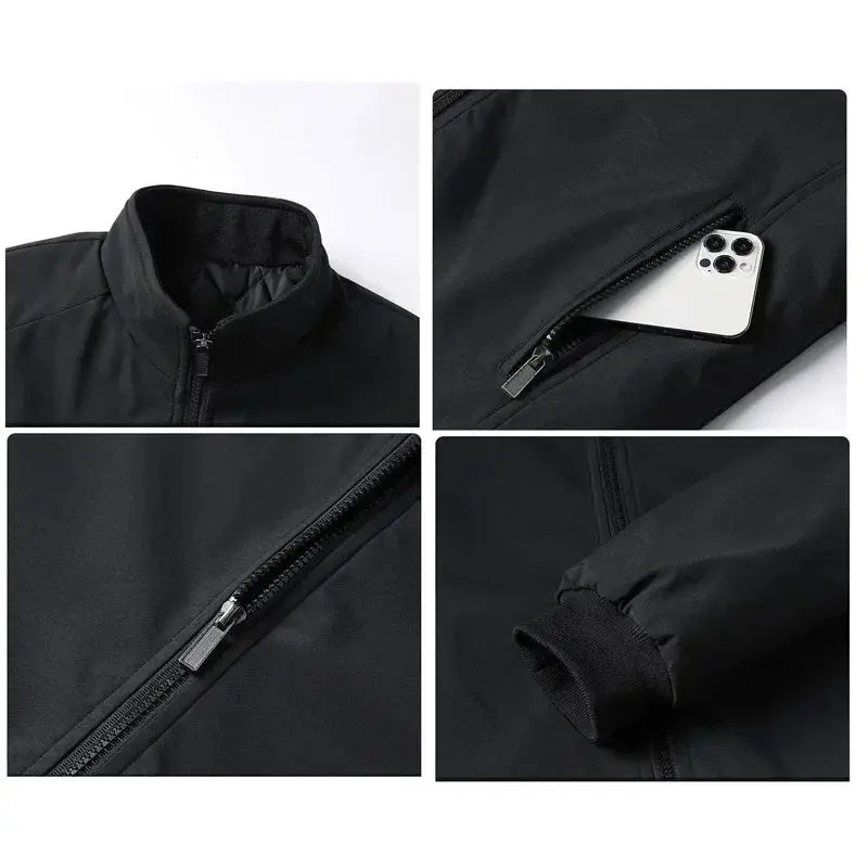 Caden - Thick Waterproof Men's Jacket With Stand Collar For Business And Casual Wear 4