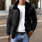 MunaWear - Men's Jackets - Dean – Stylish Men's Bomber Jacket With Vintage Charm For Year-Round Wear - Black / 4XL