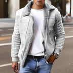 MunaWear - Men's Jackets - Dean – Stylish Men's Bomber Jacket With Vintage Charm For Year-Round Wear - Gray / 4XL