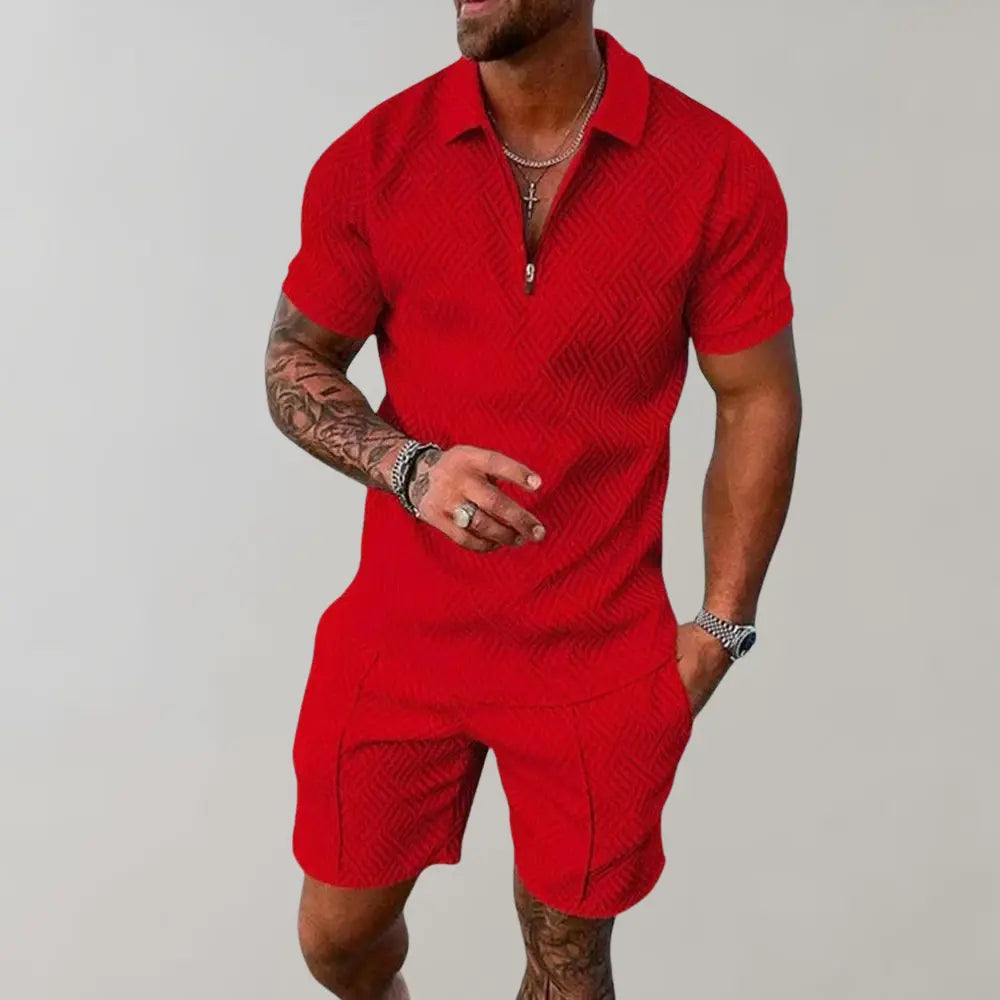 Finn – Men's Summer Set with Polo Shirt & Shorts, Lightweight Casual Outfit for Warm Days, Size XS-L 3