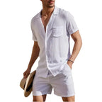 MunaWear - Men's Sets - Jett – Lightweight Short Sleeve Men's Casual Summer Set with Shirt and Shorts - 