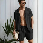 MunaWear - Men's Sets - Jett – Lightweight Short Sleeve Men's Casual Summer Set with Shirt and Shorts - 