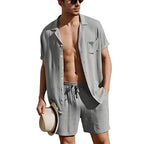 MunaWear - Men's Sets - Jett – Lightweight Short Sleeve Men's Casual Summer Set with Shirt and Shorts - 
