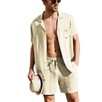 MunaWear - Men's Sets - Jett – Lightweight Short Sleeve Men's Casual Summer Set with Shirt and Shorts - 