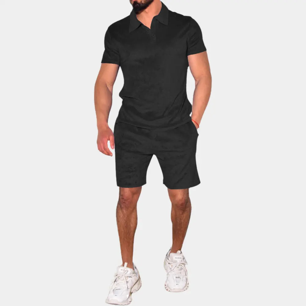Rob - Stylish Men's Short Set with Modern Polo & Comfortable Tailored Shorts, Available in Size S-XL 0