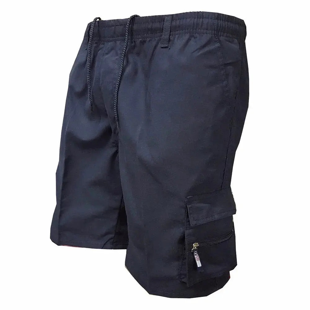 Ethan – Men's Black Cargo Shorts with Multi-Pockets and Elastic Waist for Work and Outdoor Activities Size S-L 5
