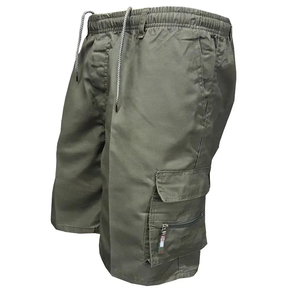 Ethan – Men's Black Cargo Shorts with Multi-Pockets and Elastic Waist for Work and Outdoor Activities Size S-L 6