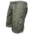 Ethan – Men's Black Cargo Shorts with Multi-Pockets and Elastic Waist for Work and Outdoor Activities Size S-L 7
