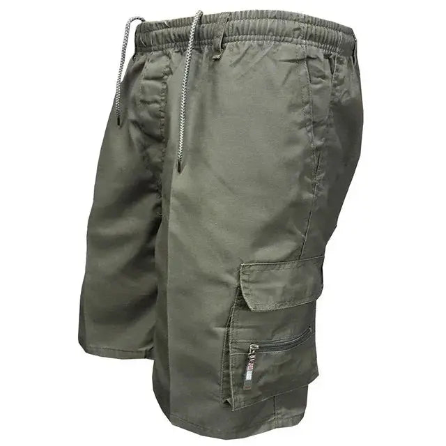 Ethan – Men's Black Cargo Shorts with Multi-Pockets and Elastic Waist for Work and Outdoor Activities Size S-L 7
