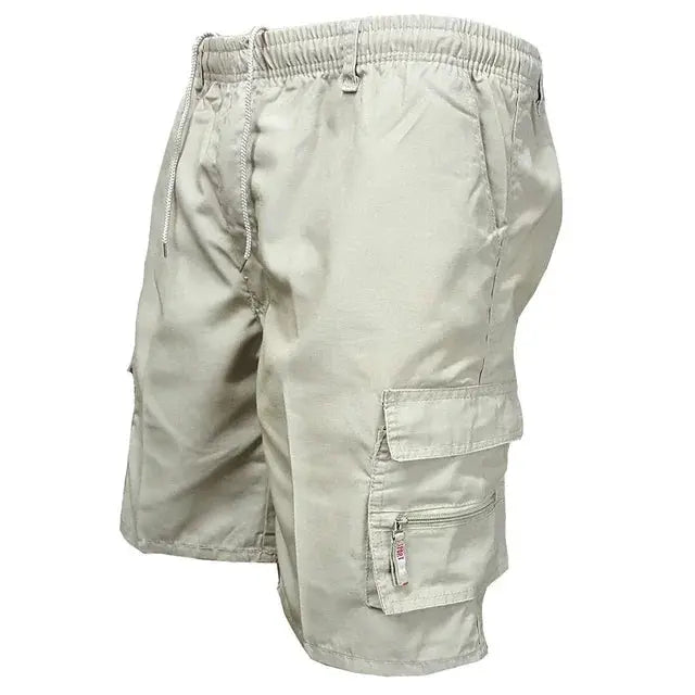 Ethan – Men's Black Cargo Shorts with Multi-Pockets and Elastic Waist for Work and Outdoor Activities Size S-L 9