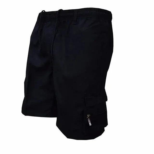 Ethan – Men's Black Cargo Shorts with Multi-Pockets and Elastic Waist for Work and Outdoor Activities Size S-L 10