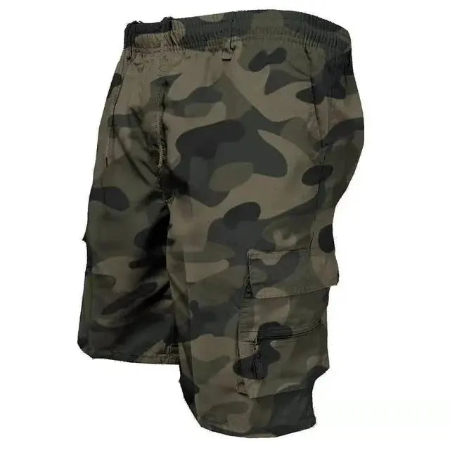 Ethan – Men's Black Cargo Shorts with Multi-Pockets and Elastic Waist for Work and Outdoor Activities Size S-L 8