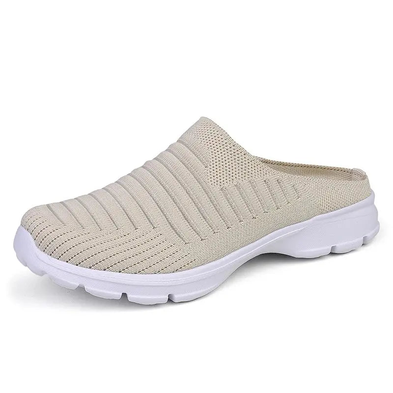 MunaWear  Men's Slippers  Marco – Men's Indoor Slippers with Breathable Mesh and Thick Supportive Bottom  Beige-37