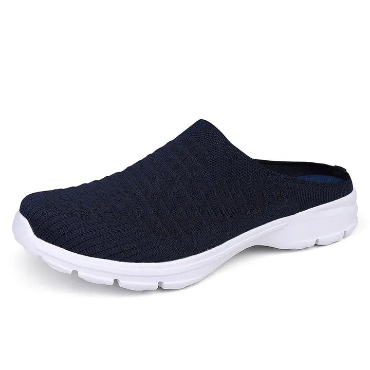 MunaWear  Men's Slippers  Marco – Men's Indoor Slippers with Breathable Mesh and Thick Supportive Bottom  Black-40