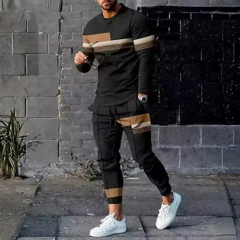 MunaWear - Men's Sportswear - Cody – Stylish and Comfortable Men's Tracksuit Set - Brown / 6XL