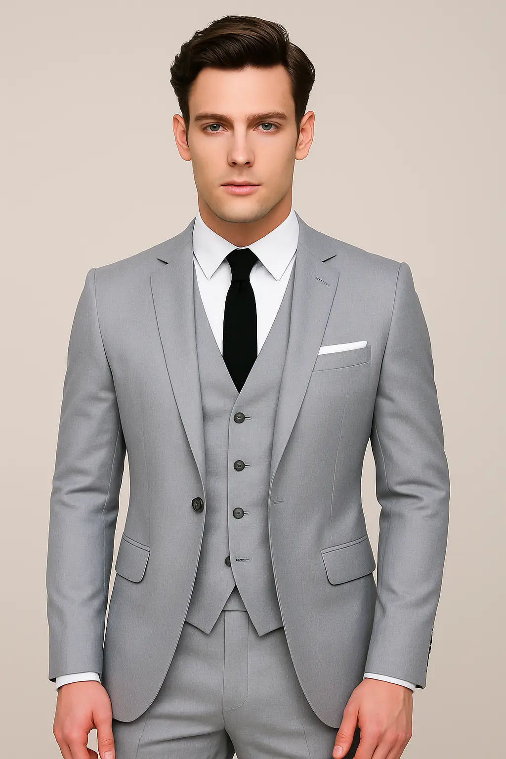 Caden - Men's 3-Piece Slim Fit Suit With Timeless Elegance For Weddings And Formal Occasions 1