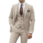 MunaWear - Men's Suits - Caden - Slim-Fit Three-Piece Men's Suit With Waistcoat For Weddings And Formal Events - 
