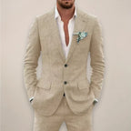 Caden - Stylish Men's Linen Suit With Tailored Fit For Weddings And Outdoor Events 3